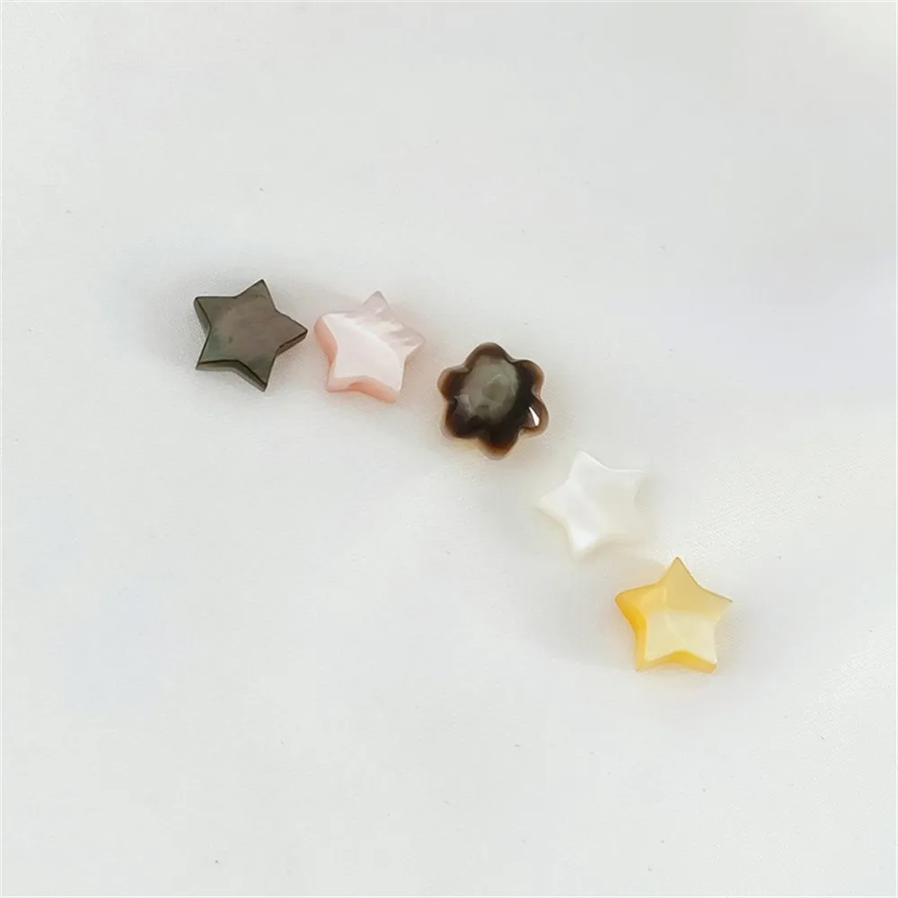 Natural Shells White Butterfly Shells Five-pointed Stars String Holes Spacer Beads DIY Handcrafted Loose Bead Accessory Material