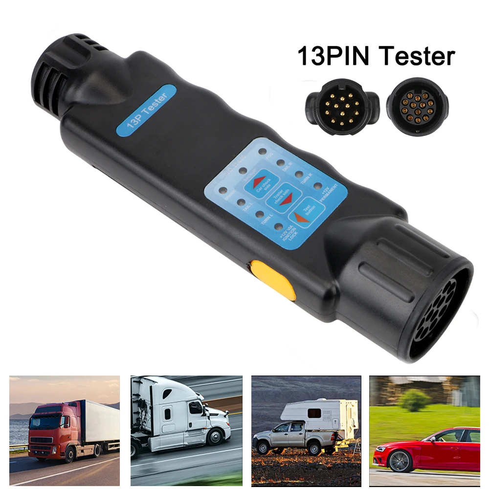 

13 Pin 12V Car Truck Caravan Accessories Diagnostic Tools Wiring Circuit Light Test Trailer Plug Socket Tester Universal