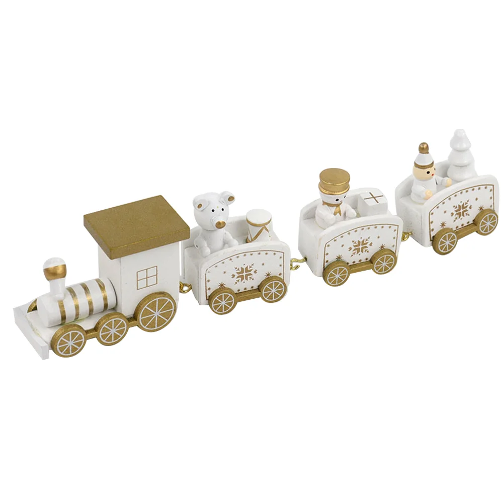 

Gifts for Stocking Stuffers Christmas Wooden Train Toy Ornament Decorative White Child