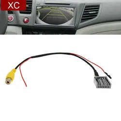 Car 14 Pin Car Radio RCA Rear View Camera Video Input Cable Adapter Wiring Connector For Honda Civic 2013 2014 2015 Accessories