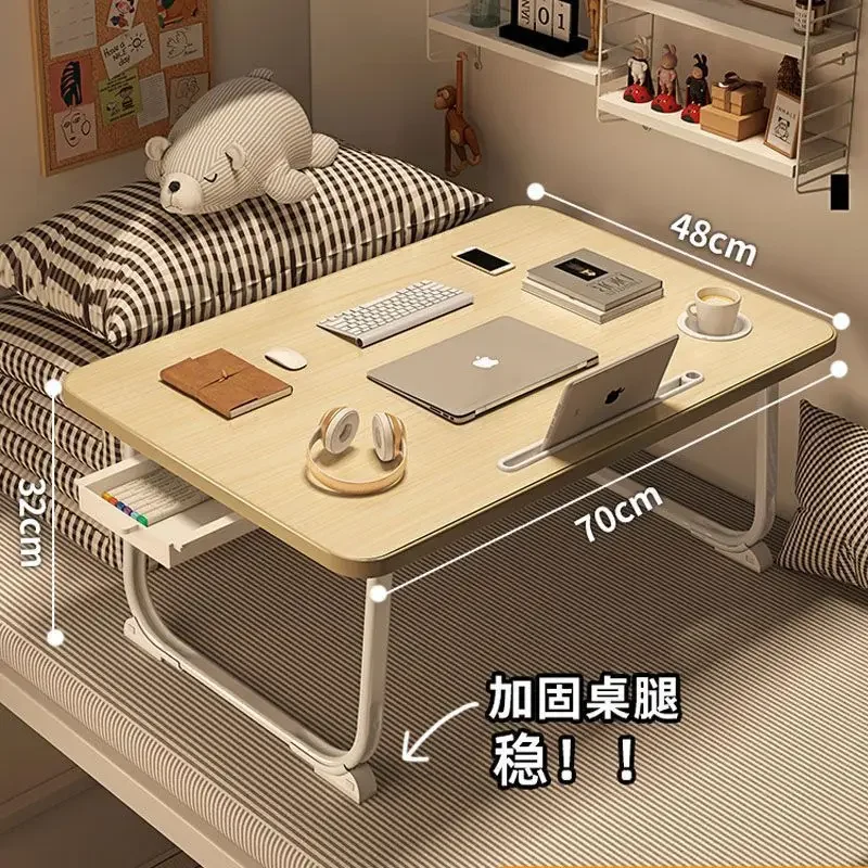 Folding Small Table on The Bed Can Be Raised and Lowered, Lazy Study Computer Table Can Be Used in Bedrooms and Dormitories