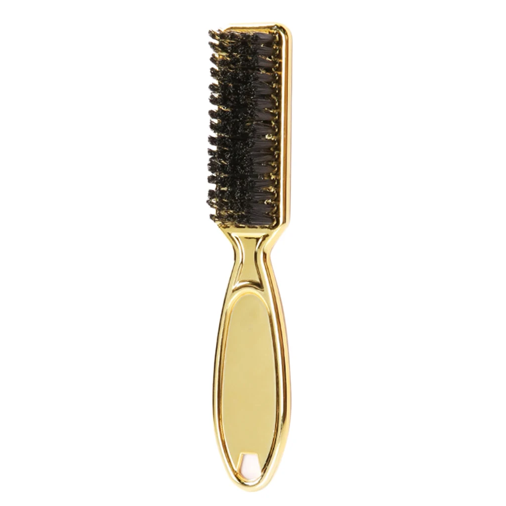 Beard Mustache Oil Head Grooming Brush Stiff Bristles Straightens Soften Handle Massage Comb ABS Plating for Men