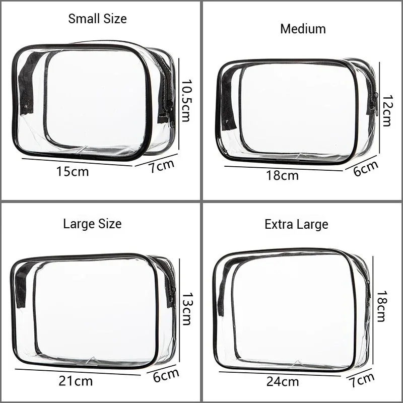 Multi-Functional Clear PVC Travel Cosmetic Bag Large Capacity Portable Waterproof Women’s Transparent Toiletry Storage Bag