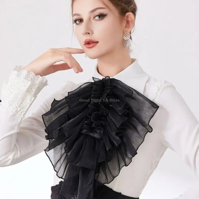 Colletto staccabile drappeggiato Courtstyle 2 pezzi Collare falso coloniale da donna