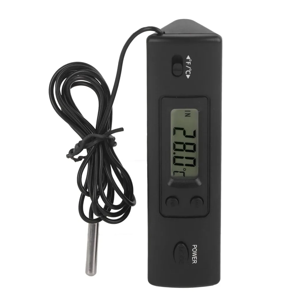 Double Probe Digital Thermometer High Accuracy LCD Display Freezer Temperature Meter Wired Probe Time Display