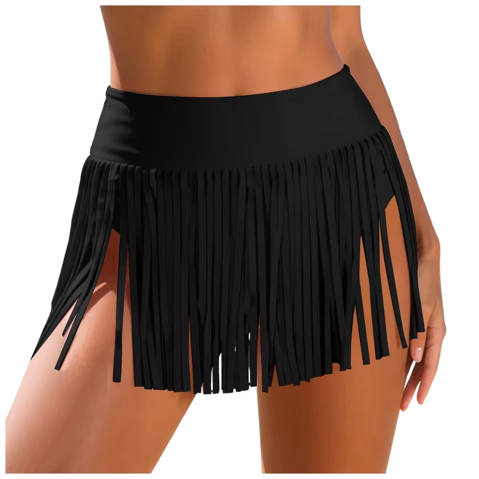 

Women'S High Waisted Sexy Swim Skirt Tassels Swimsuit Bathing Suit Bottoms For Women A Line Triangle Bathing Suit For Women
