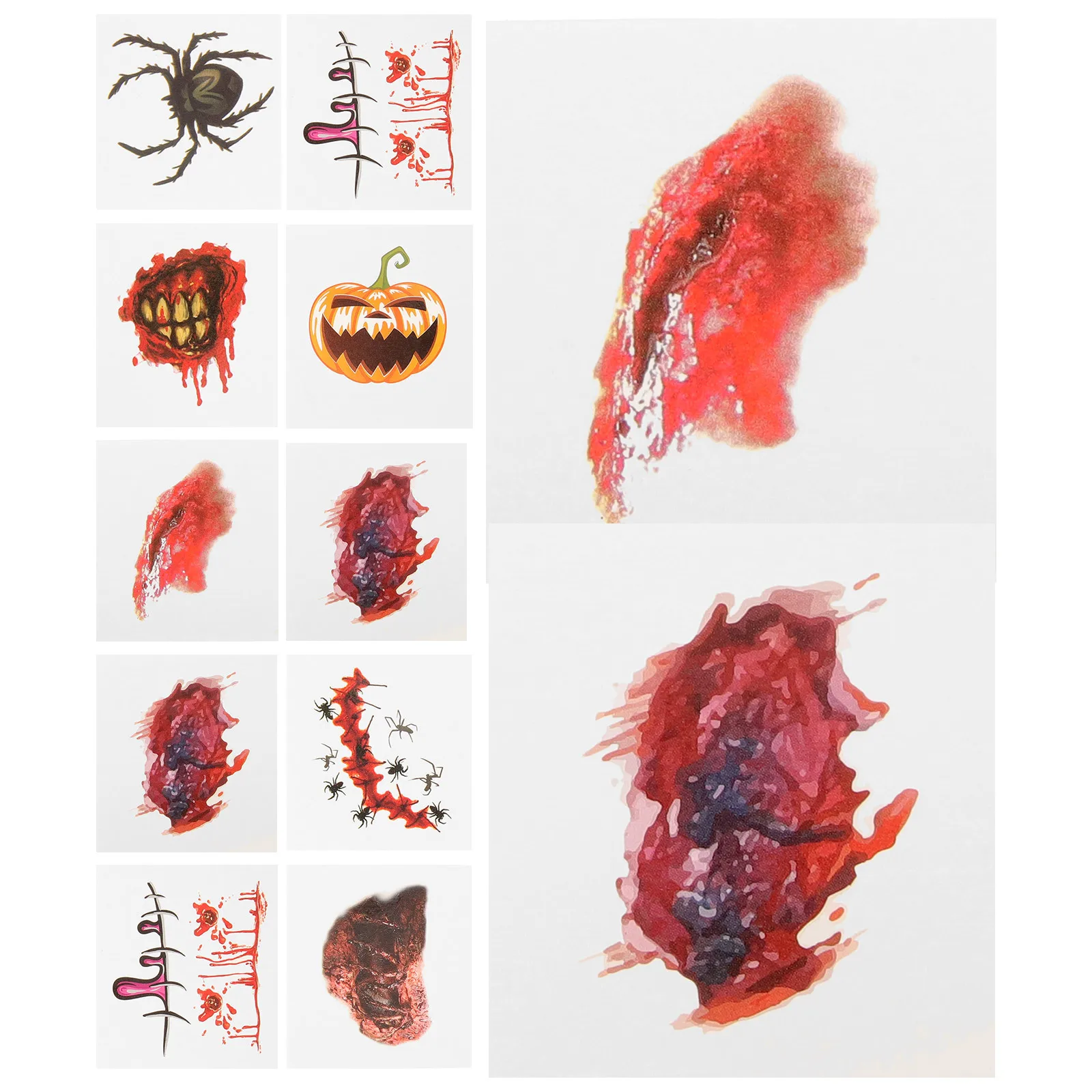 

40Pcs Halloween Face Scar Stickers Realistic Temporary Wound Tattoos Decals for Costume Party Makeup Face Tattoos