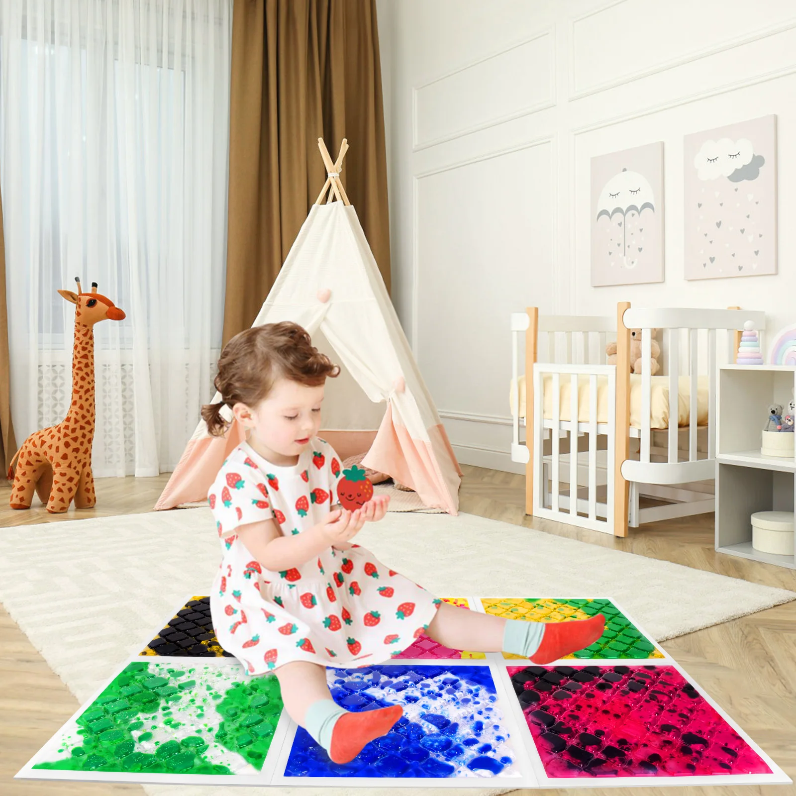 

Kids Sensory Toys Mat with Walking Pads And Sensory Feet Tiles for Touch Therapy And Sensory Development