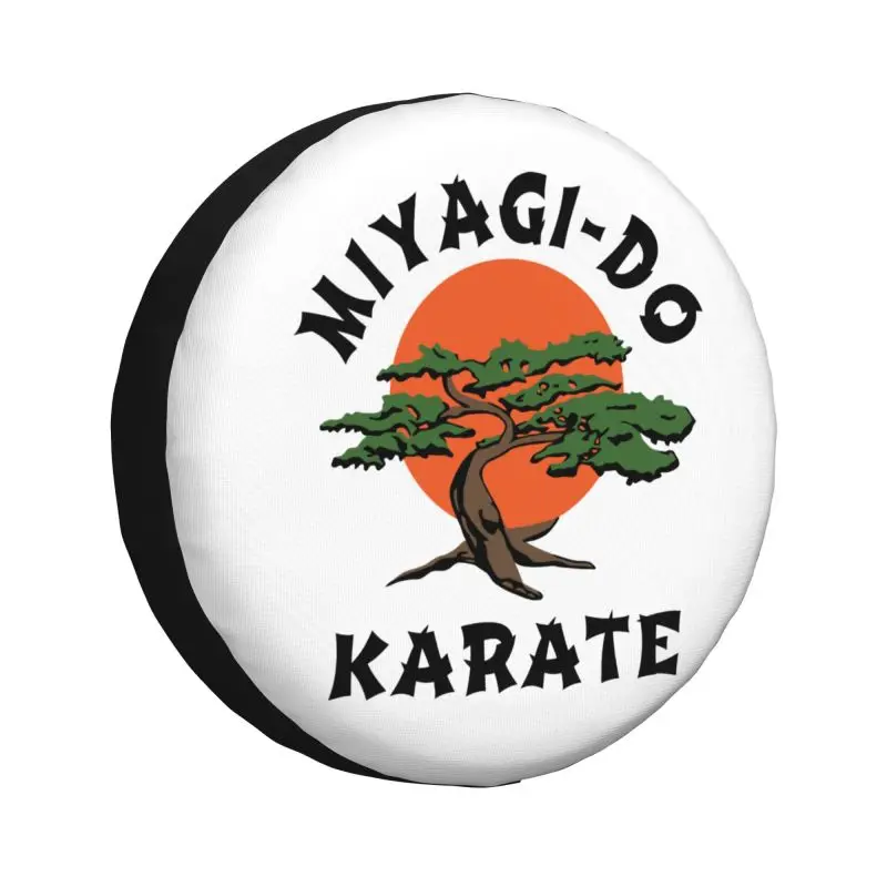 Custom Miyagi Karate Cobra Kai Spare Tire Cover for Mitsubishi Pajero SUV RV 4WD Car Wheel Protectors Accessories 14