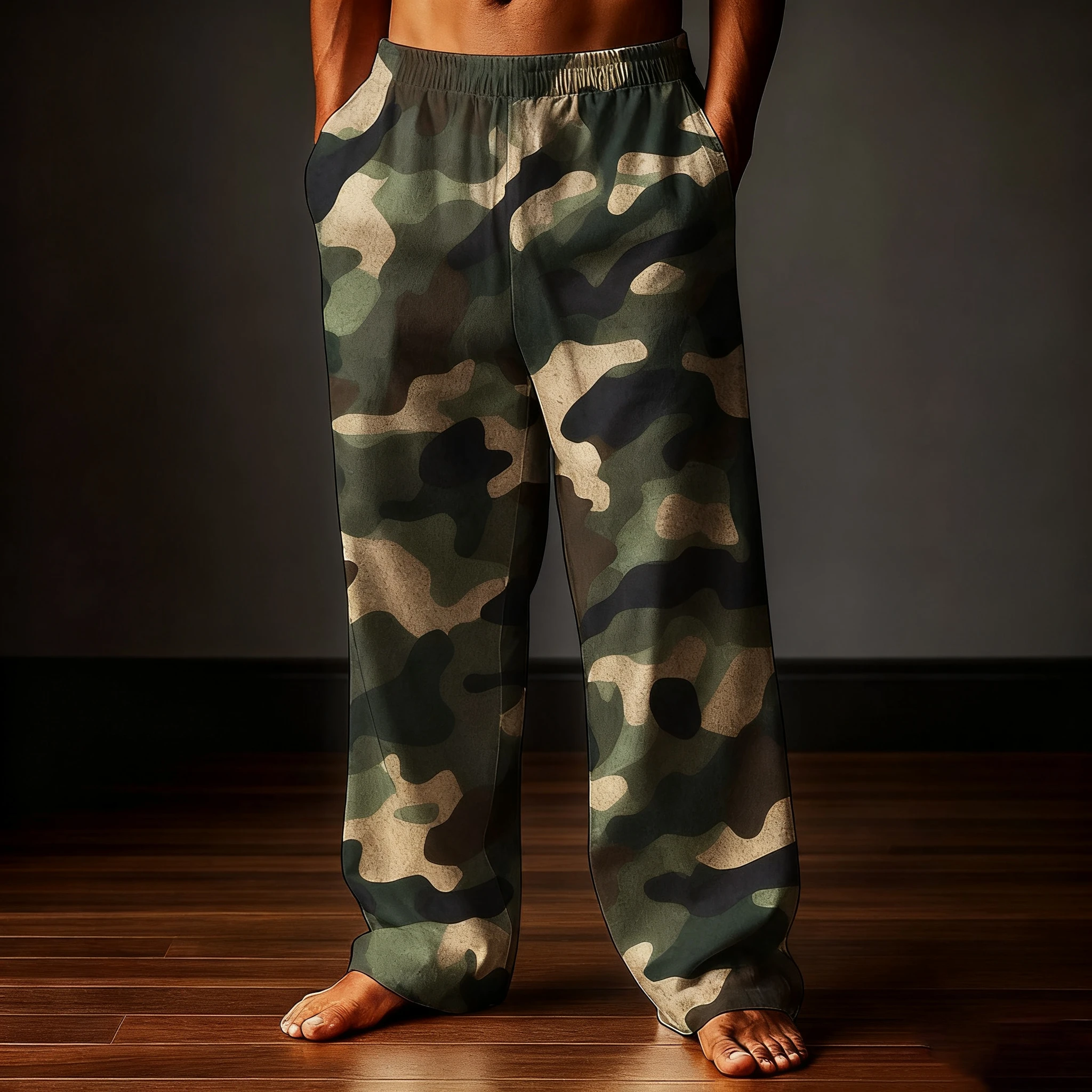 

2025 New Men's Camouflage 3D Printed Trousers Baggy Pants Casual Pants Pajama Pants Waist Pants Home Trousers For Men Clothing