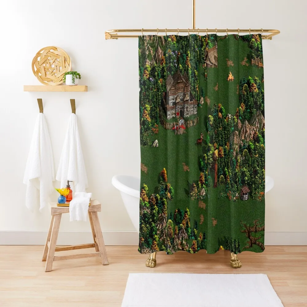 

Heroes of Might and Magic III Upscaled screenshot Shower Curtain Bathroom Fabric Cover Curtain