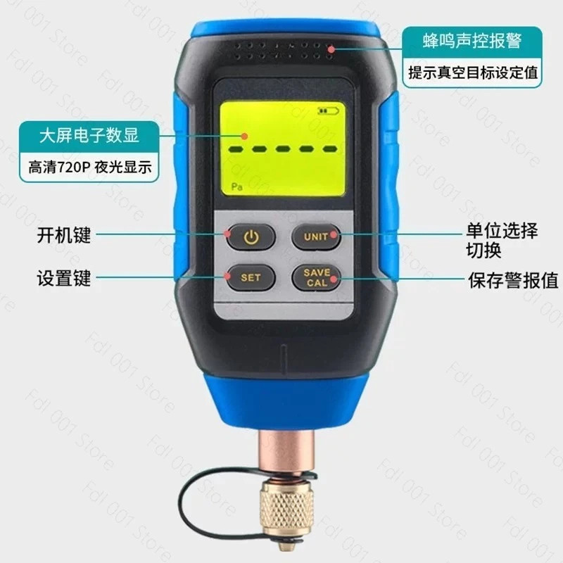 VMV-1 Digital Display Vacuum Gauge Absolute Pressure Gauge Digital Display Electronic High-precision Pressure Counter