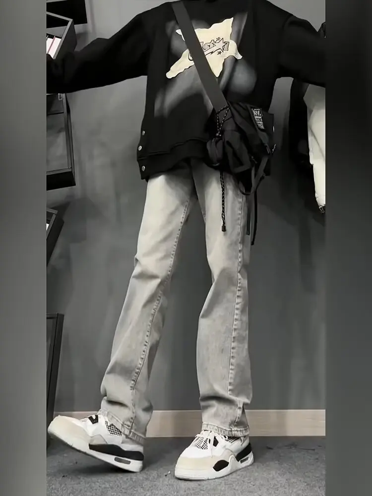 

Мужские джинсы Cleanfit e ey, летние, приталенные, прямые, с легким расклешением, повседневные, в американском ретро-стиле, длинные брюки, молодежный тренд