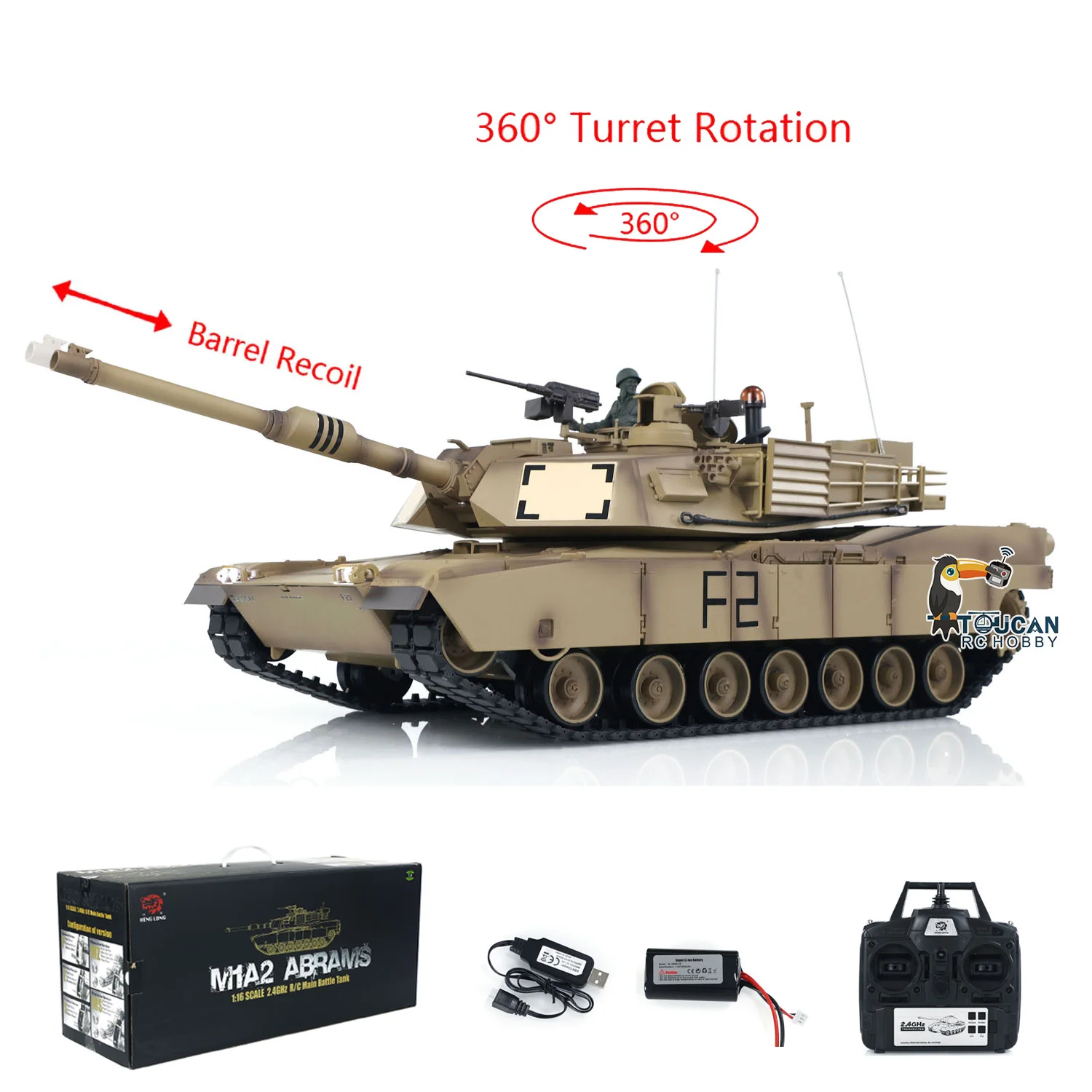 1/16 Heng Long M1A2 Abrams Remote Control Tank 3918 4 Engine Sound 360° Turret Modify Muzzle Flash Smoke Toys For Boys