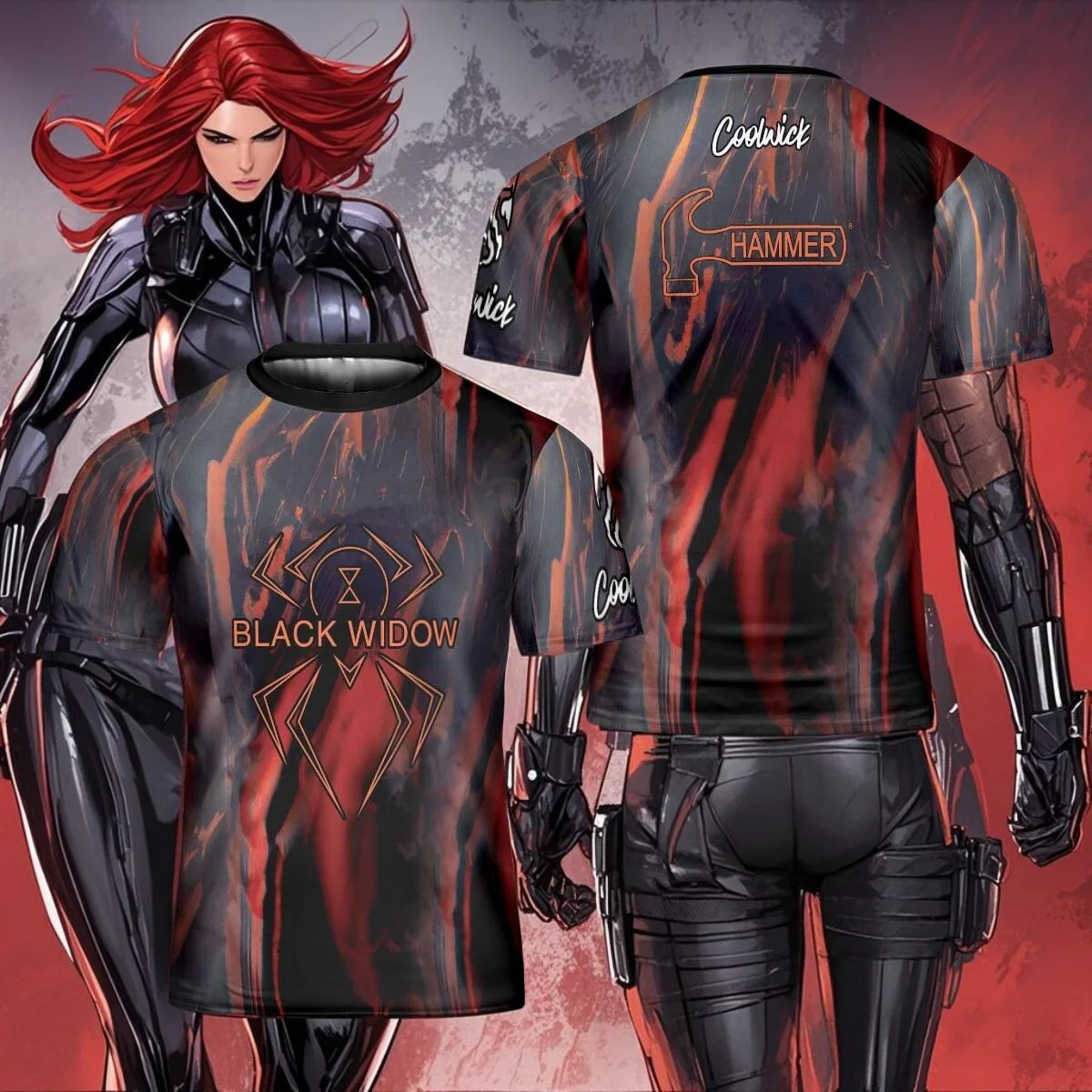 

2025 Hot Selling Top Bowling Hammer Black Widow 3.0 Custom Name Bowling Shirt Sports Fitness Fashion Motorcycle Short Sleeves
