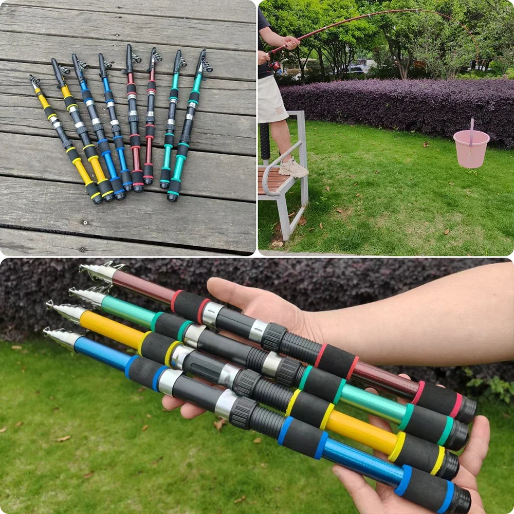 سانتا كينغ 1.8 متر 2.1 متر 2.4 متر تلسكوبي الصيد رود المحمولة الغزل الصيد قضبان أقطاب الصيد #6