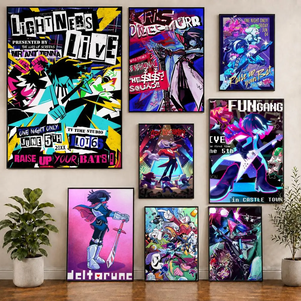 Game Deltarune Pixel RPG Poster, PVC, HD, zum Abziehen und Aufkleben, modernes Poster, für Zuhause, Büro, Wohnzimmer, Esszimmer, Wanddekoration
