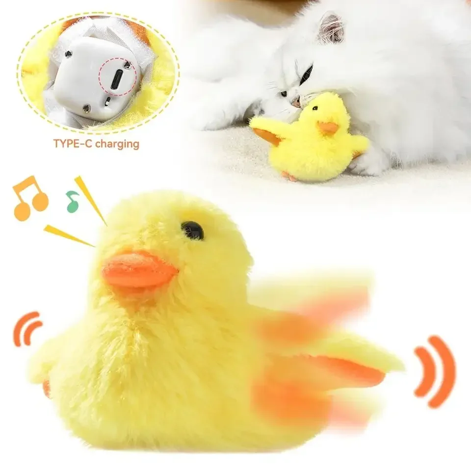 

Wholesale Electric Dog Toys Self-excited Teasing Smart Cat Interactive Toys Gravity Flush Duck Plush Sounding Kitten Toys