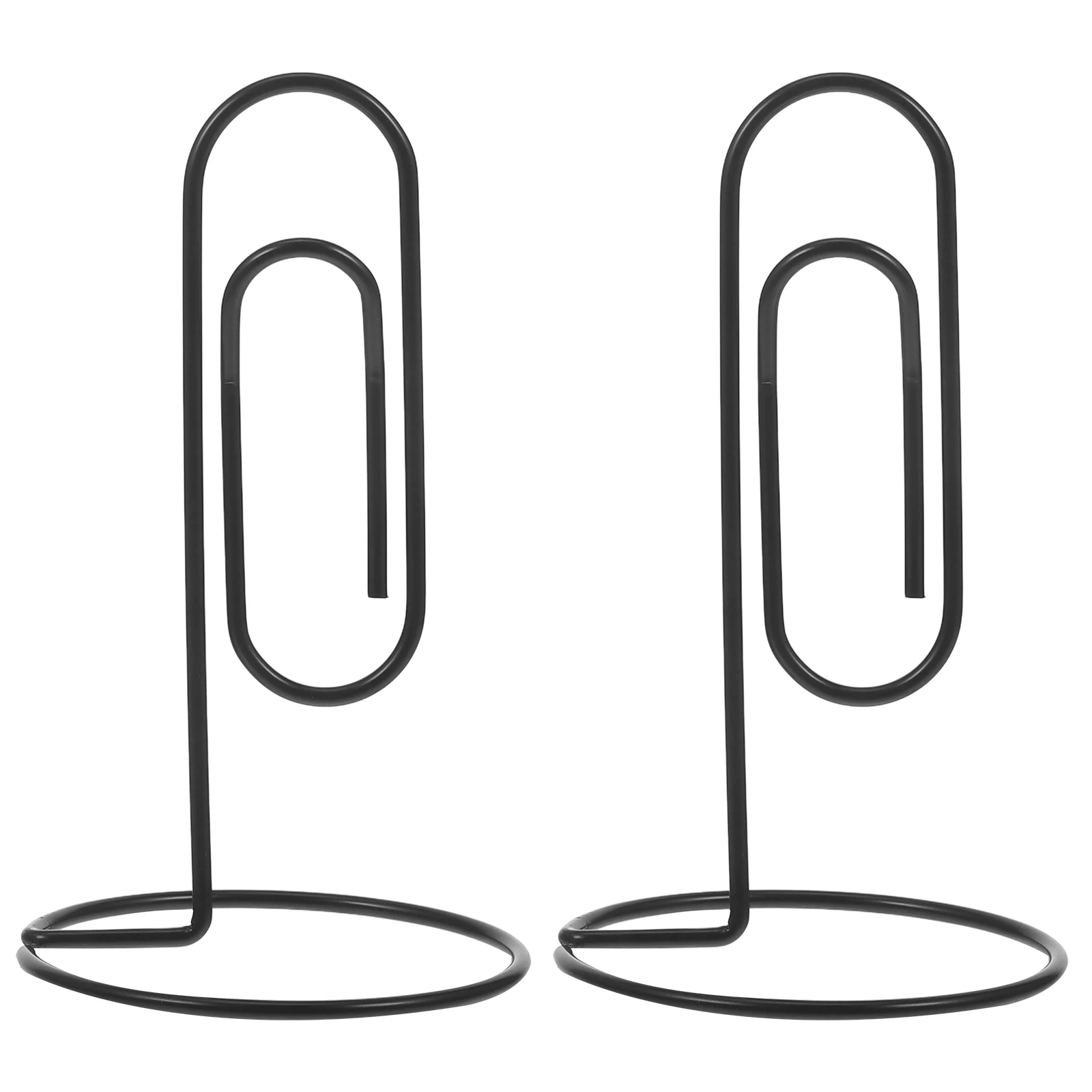 

2pcs Black 130mm Iron Card Holders Slim Stands for Office Desk Photo Memo Name Cards Menu Display Stand Lightweight Safe