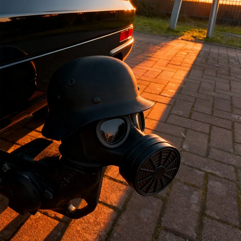 Luminous Trailer Hitch Cover 3D Printed Steel Helmet Gas Mask Universal Car Receiver Tube Rust Prevention Dust Plug