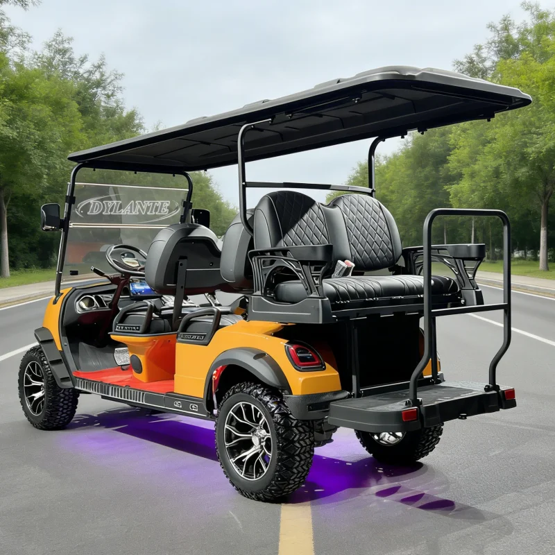 72V AC System Lithium Battery Powered 2 4 6 Seater Forward-Facing Electric Golf Cart With Golf Bag Rack And Golf Bag Rain Cover