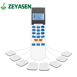 Estimulador muscular Tens Ems, máquina de electroterapia portátil, 15 modos y 8 almohadillas para aliviar el dolor, masajeador de impulso de pulso eléctrico