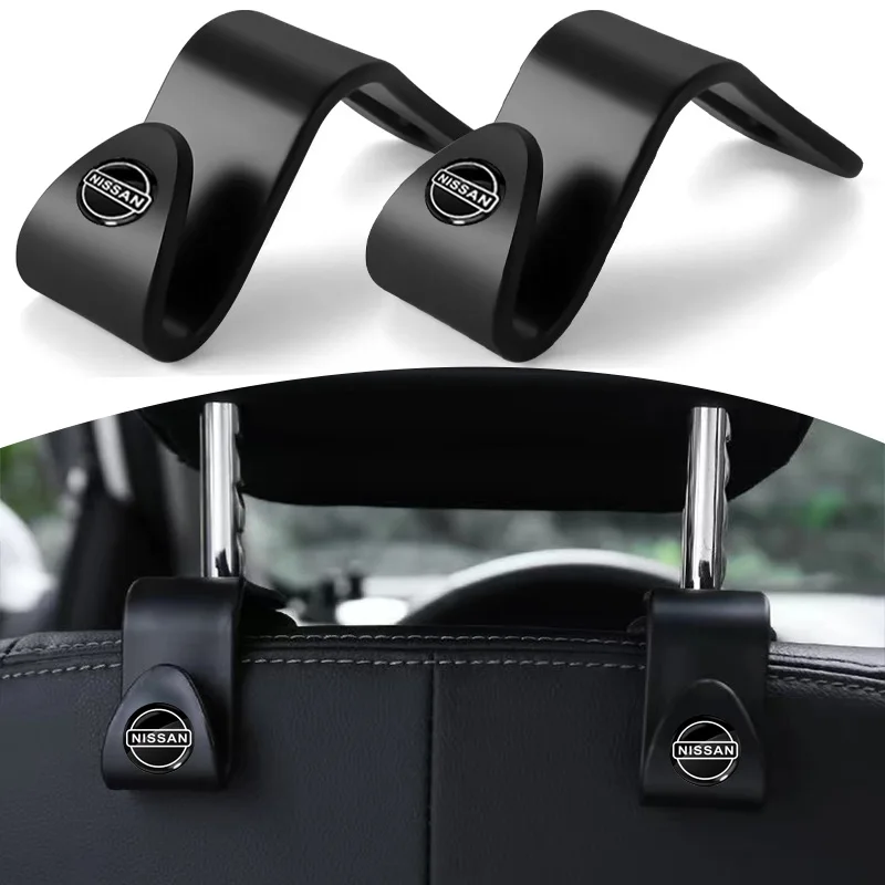 2 Pcs Portable Car Seat Backrest Hooks Car Seat Headrest Hook For Nissan J10 X-Trail Qashqai Juke Leaf Micra NOTE Patrol Gadgets