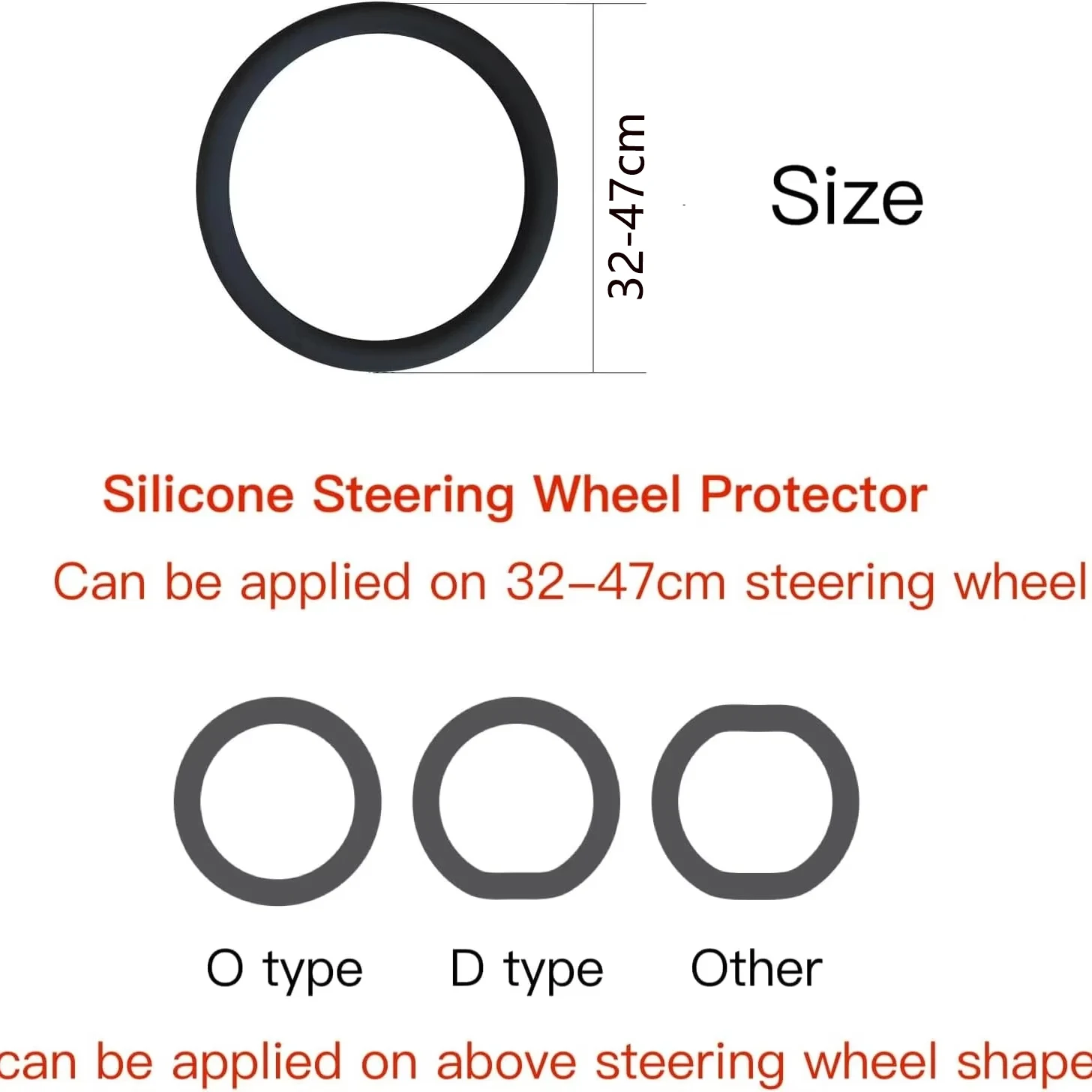 Universal Auto Nicht-slip Silikon Lenkrad Abdeckung Elastische Textur D-förmigen Lenkrad Abdeckungen Auto Dekoration Zubehör – Detail 2