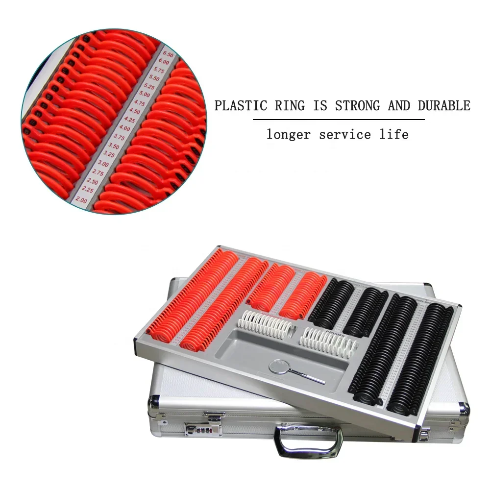 Оптический инструмент, горячая распродажа, 266 шт., пробный чехол для линз с цветным пластиковым кольцом, алюминиевая коробка, набор пробных линз SLC-266B