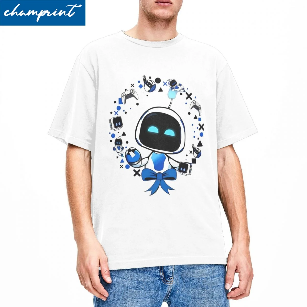 Astrobot Cartoon Game Men Women T Shirt Astros Playroom Vintage Tee Shirt Short Sleeve Crew Neck T-Shirts Cotton Plus Size Tops