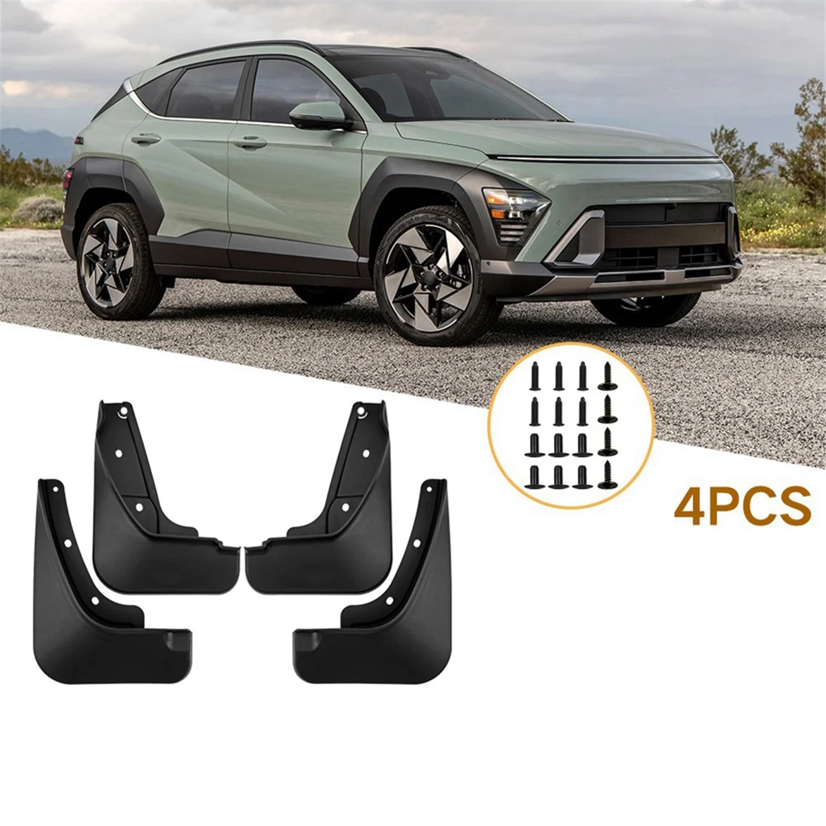 Pelindung lumpur mobil penutup eksternal Fender pelindung lumpur pelindung lumpur untuk Hyundai Kona 2024