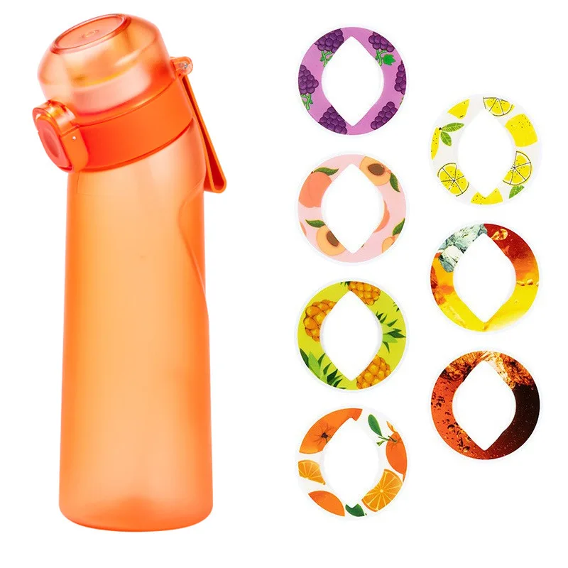 1PCS 650ml Water Bottle with Flavor Pods, Transparent One-click Open Bottle with Straw, Leak-proof, Suitable for Outdoor Sports