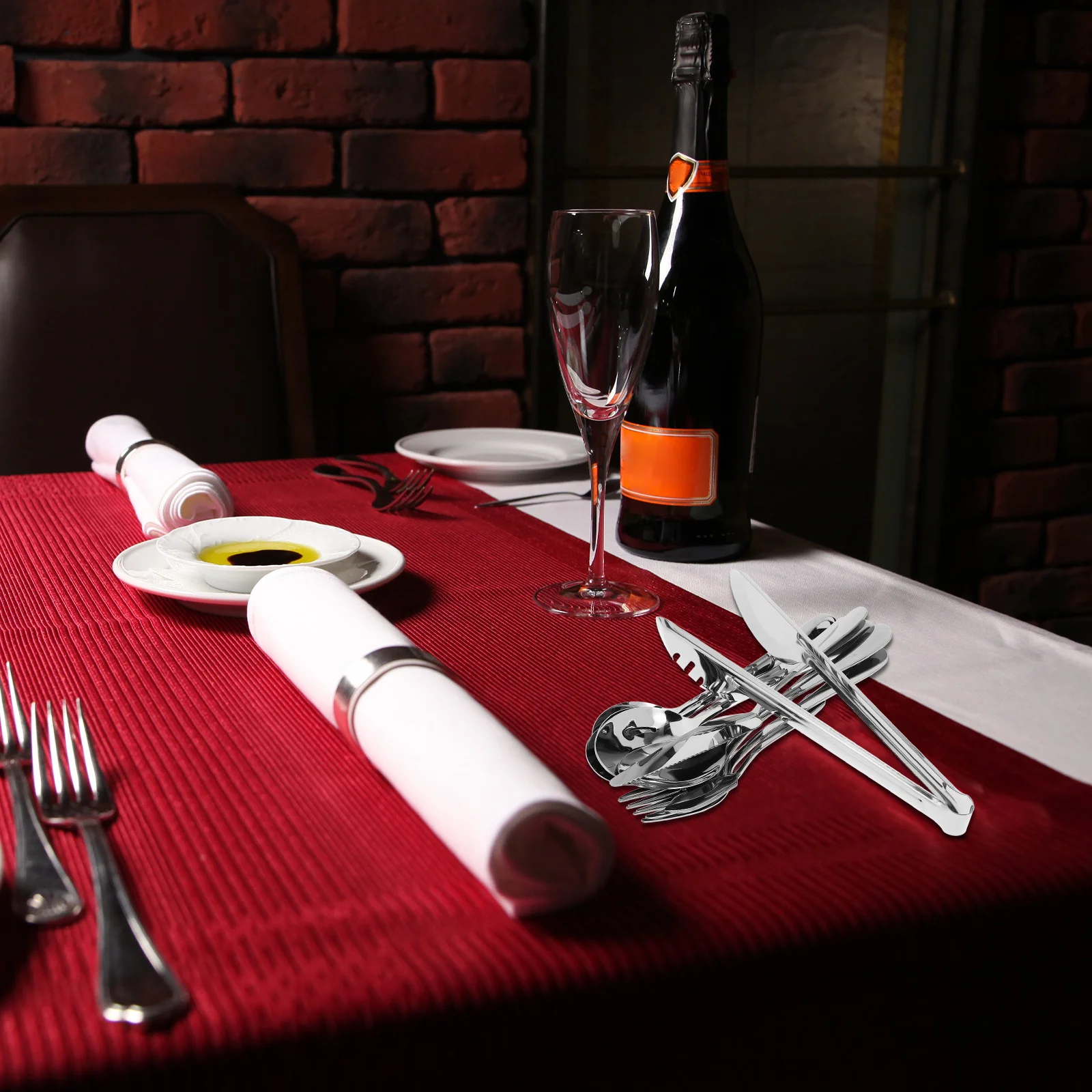 

1Set Stainless Steel Flatware Exquisite Practical Multiscene Use for Dining Room Dessert Shop Buffet Party Bbq Simple Style