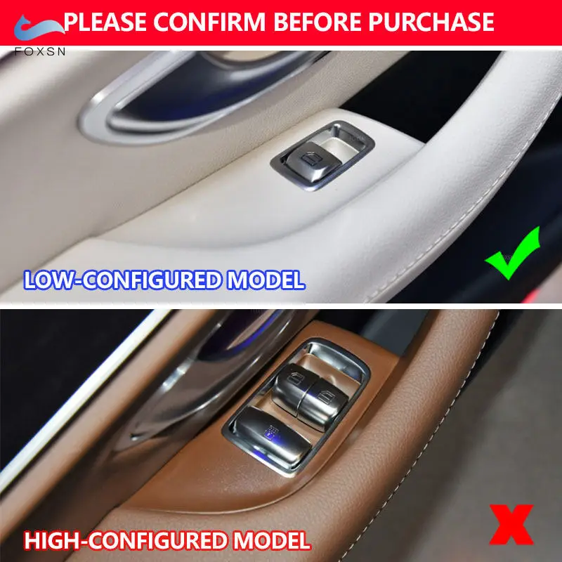 LHD For Mercedes Benz E Class W213 2016 - 2022 Car Door Window Switch Panel Button Frame Cover ABS Carbon Style Trim Accessories