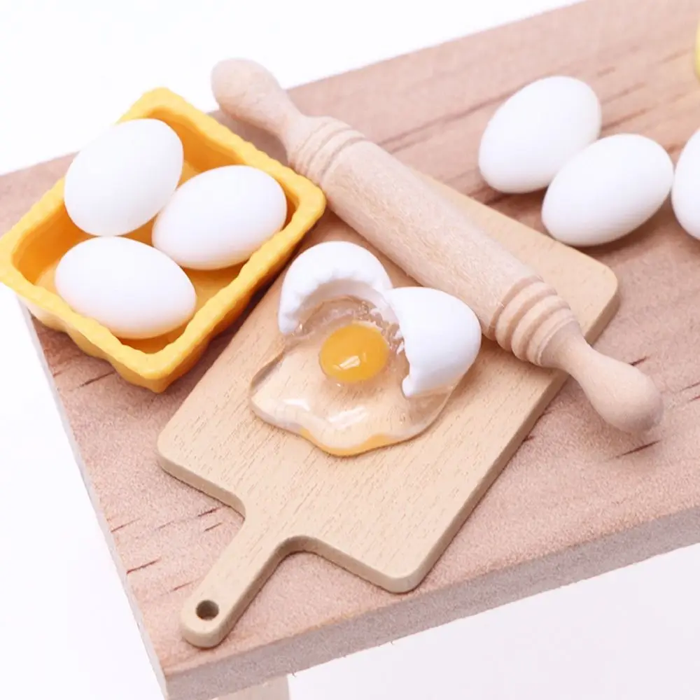 Simulation Eggs Chair 1:12 Scale Kids Cooking Toys Montessori Toy Play Kitchen Dollhouse Cooking Kit Mini Miniatures Cookware