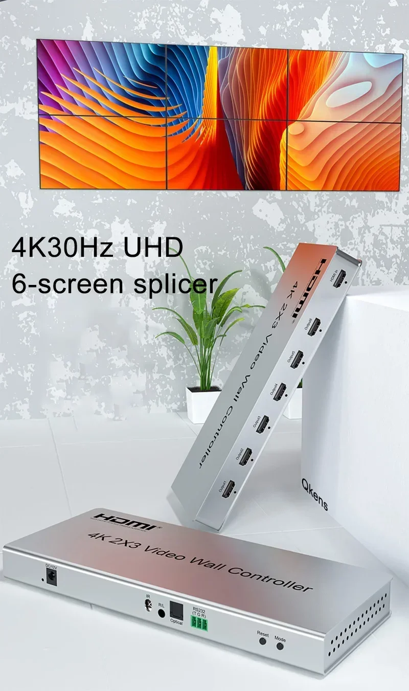 Immagine 7: Controller per parete video HDMI 4K 2x3 Processore per parete video HDMI DVI 1X2 1X4 1X3 2X1 4X1 3x2 Processore multi schermo video Giuntatrice TV