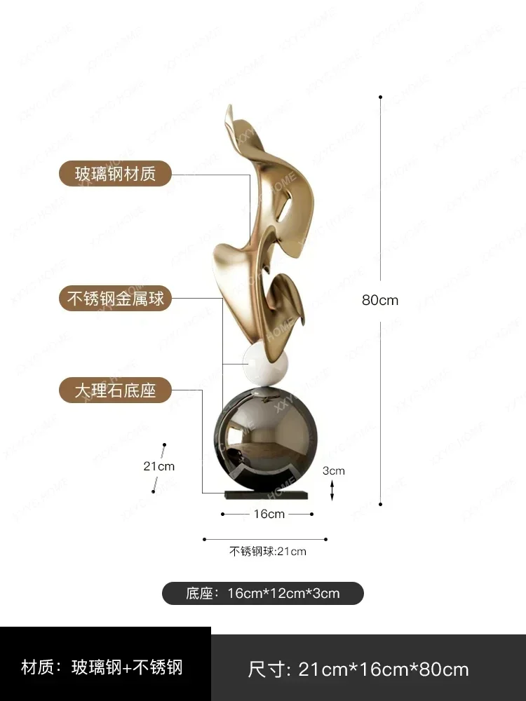 XL Galvanotecnica Scultura d'arte Geometria moderna Ornamenti da pavimento Modello Casa Soggiorno Ingresso