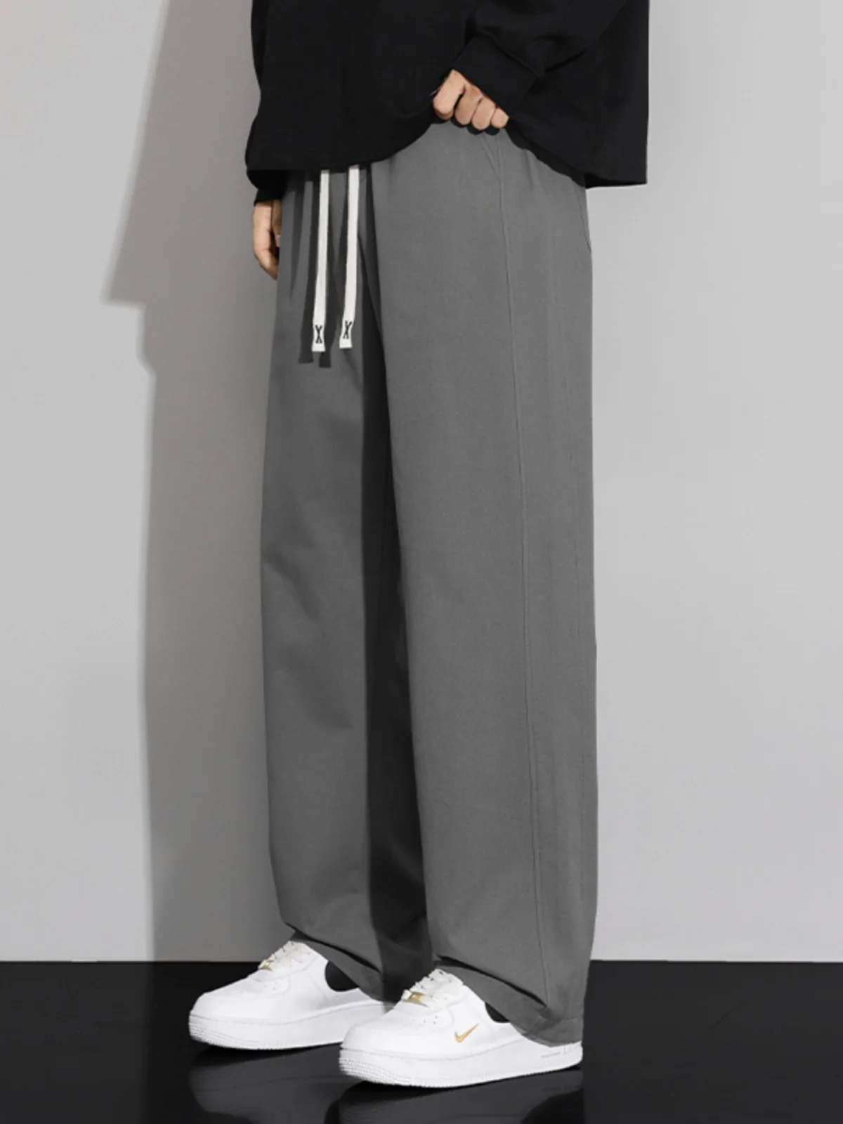 

Повседневные брюки прямого кроя для мужчин, свободные, универсальные, удобные, с эластичной талией, широкие штанины, рабочая одежда