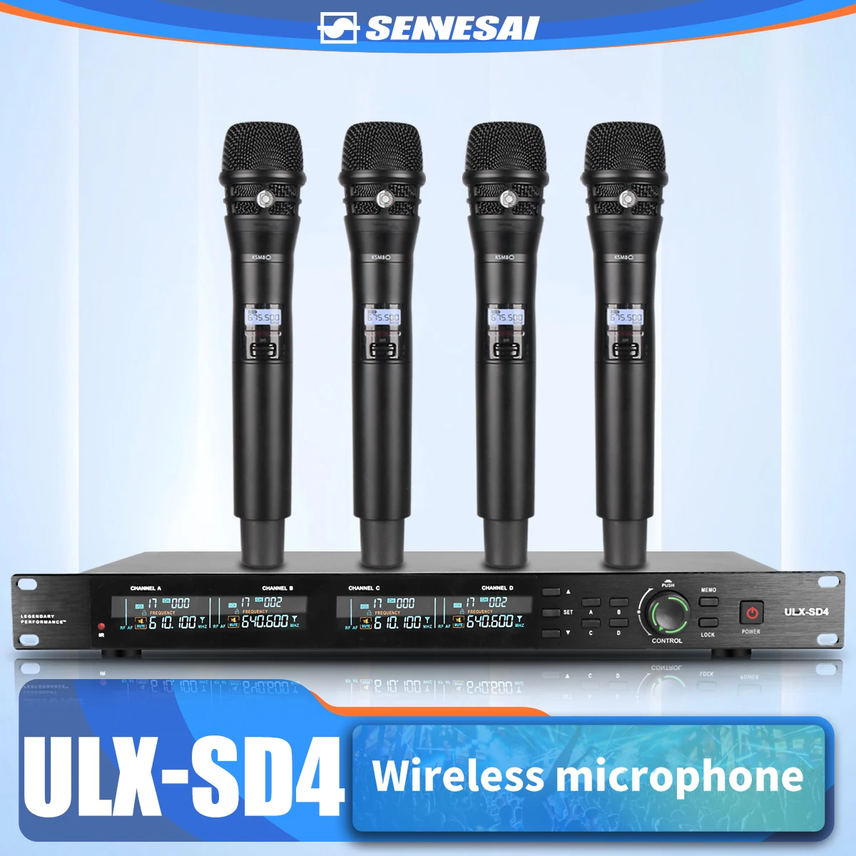 TOP！ULX-SD4 KSM8 Wireless Microphone (Whole Metal) 4 Channels UHF Professional Mic Dynamic Handheld For Party Karaoke Church