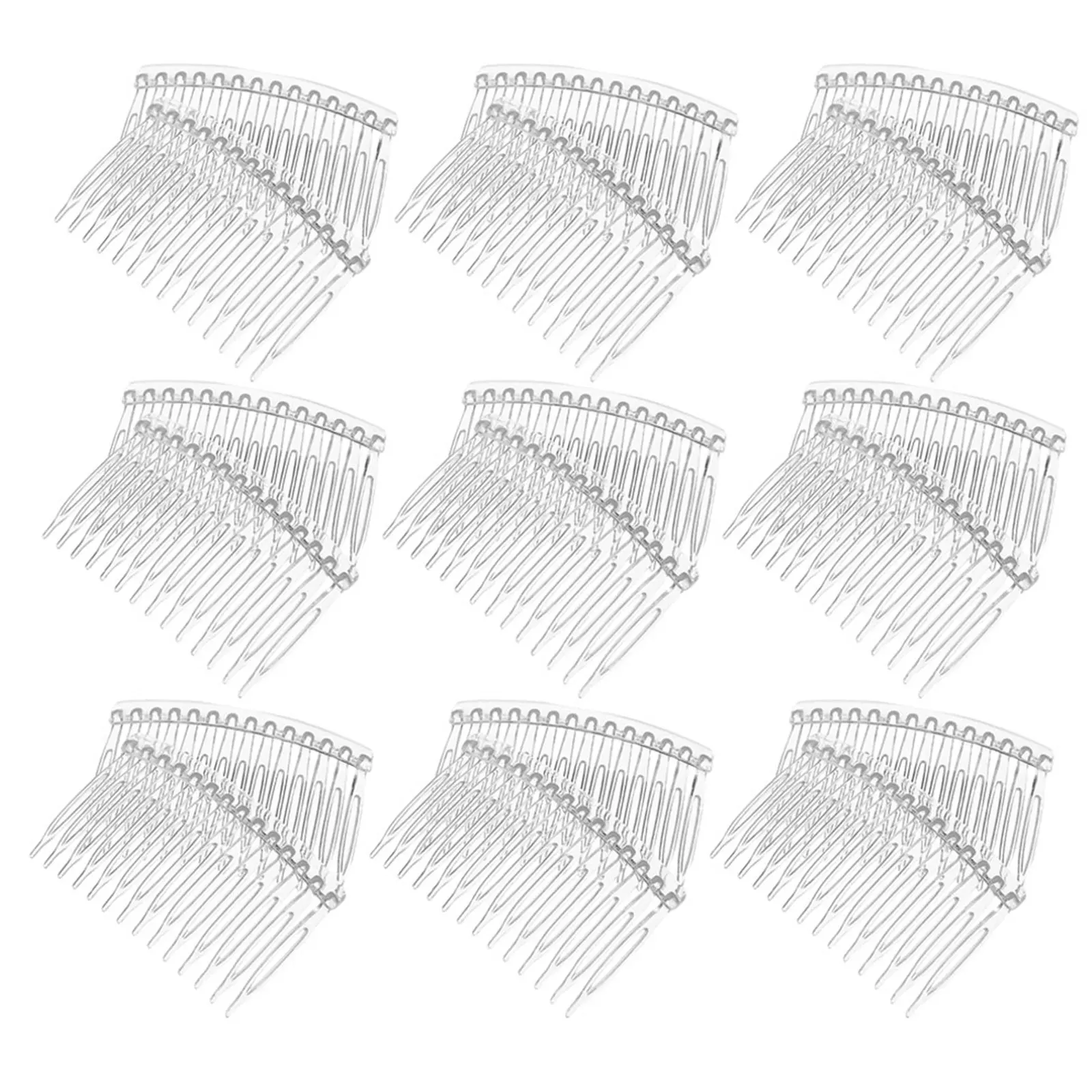 50 Pcs Transparent Plastic Hair Comb Clear Decorative Headpiece Barrettes Wedding