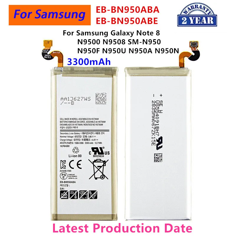 

Brand New EB-BN950ABA EB-BN950ABE 3300mAh Battery For Samsung GALAXY Note 8 N9500 N9508 SM-N950 N950F/U N950A N950N