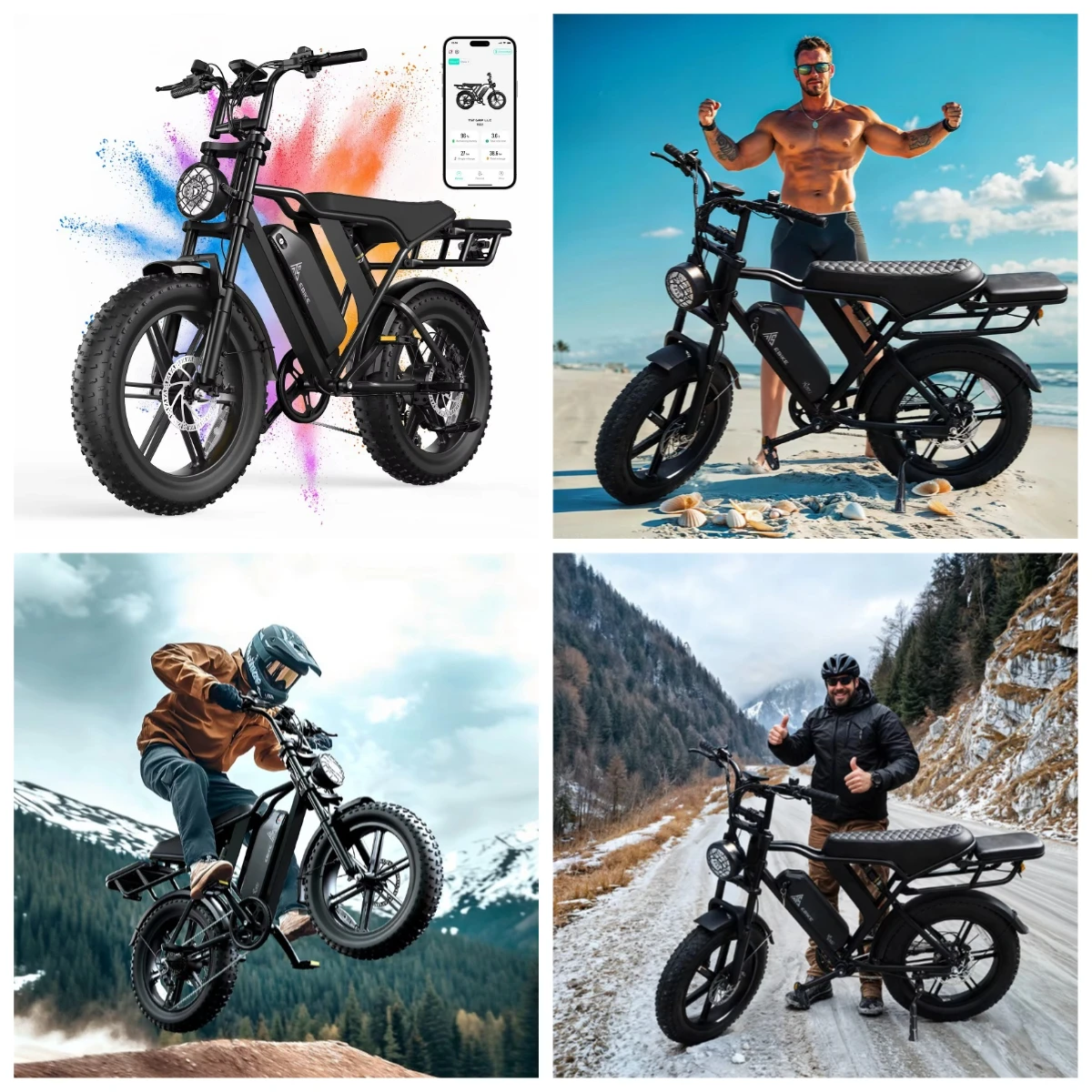 

Zuimi High-end R002 OEM 48V V8 Electric Moped Fatbike Eu Stock 20inch 4.0 Electric Bike 1200w Bicicleta Electrica High Speed