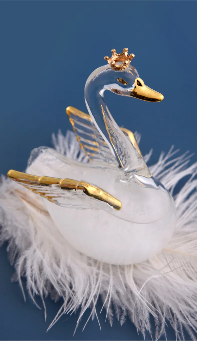 Swan Weather Storm Bottle High Permeable Glass Crystal Ball Weather Forecast High-end Creative Gifts Swan Ornaments Gifts