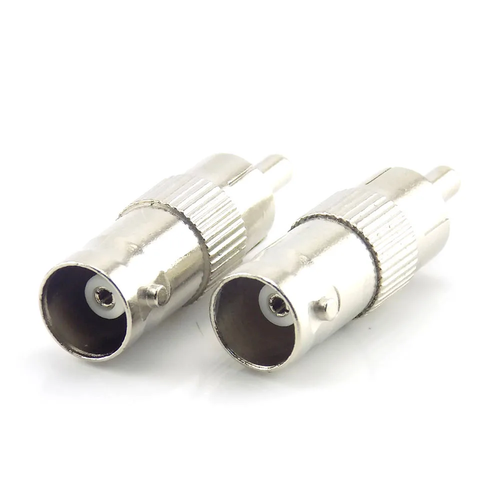 2/5/10Pcs Bnc Female Connector Plug To Rca Male Connector Splitter Adapter  Coupler For Cctv Rg59 Cable camera D5