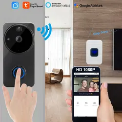 Timbre con Wifi para puerta, videoportero con visión nocturna, cámara de vídeo, aplicación Smart Life, protección de seguridad, movimiento PIR, 1080P, Tuya