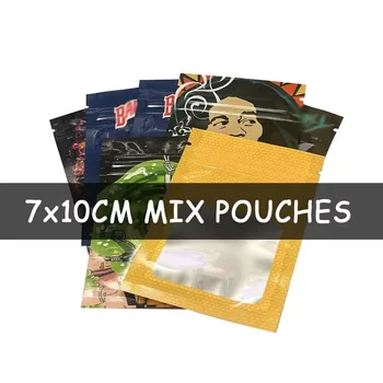 10PCS Reusable Plastic Mylar Bags 7X10CM Edibles Cookies Packaging Smell-proof Pouches Ziplock Food Storage Clear Window Bag