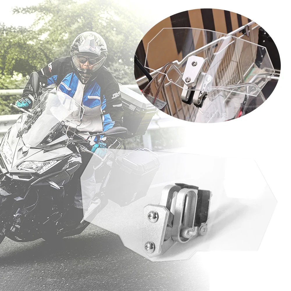 Universal Motorcycle Risen Clip On Windscreen Windshield Extension Spoiler Air Deflector For BMW R1200GS XADV Tmax Scooter