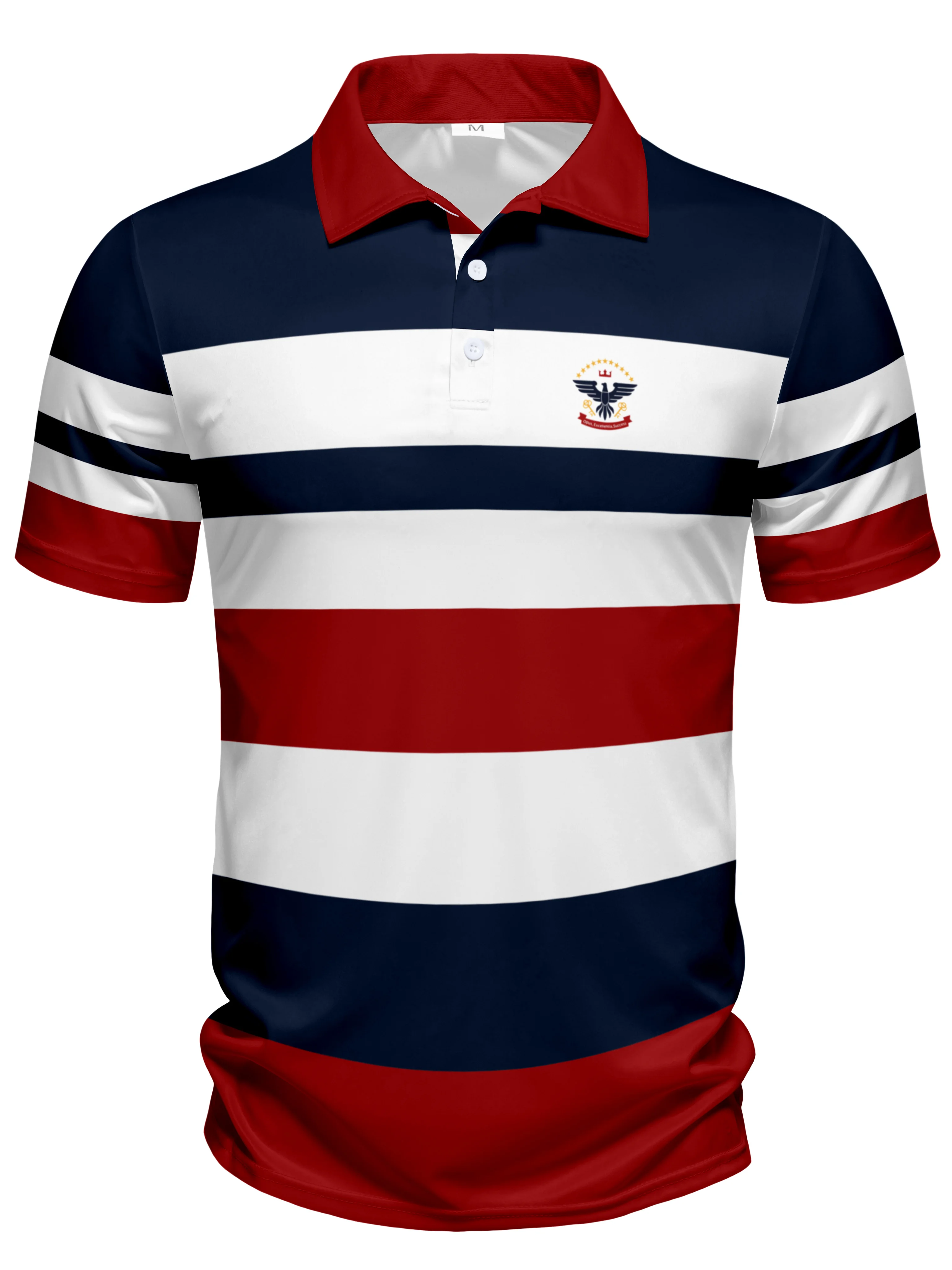 Summer Men's Chest Print Polo Fashion Digital Print Polo Lapel Button Polo Machine Washable
