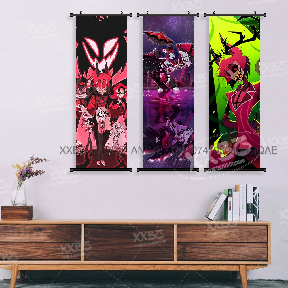 Semplice comedia nera Hazbin Hotel Decorazione della casa Appeso dipinto Cartoon Opere d'arte da parete Rotoli Immagine Camera Stampa su tela Poster