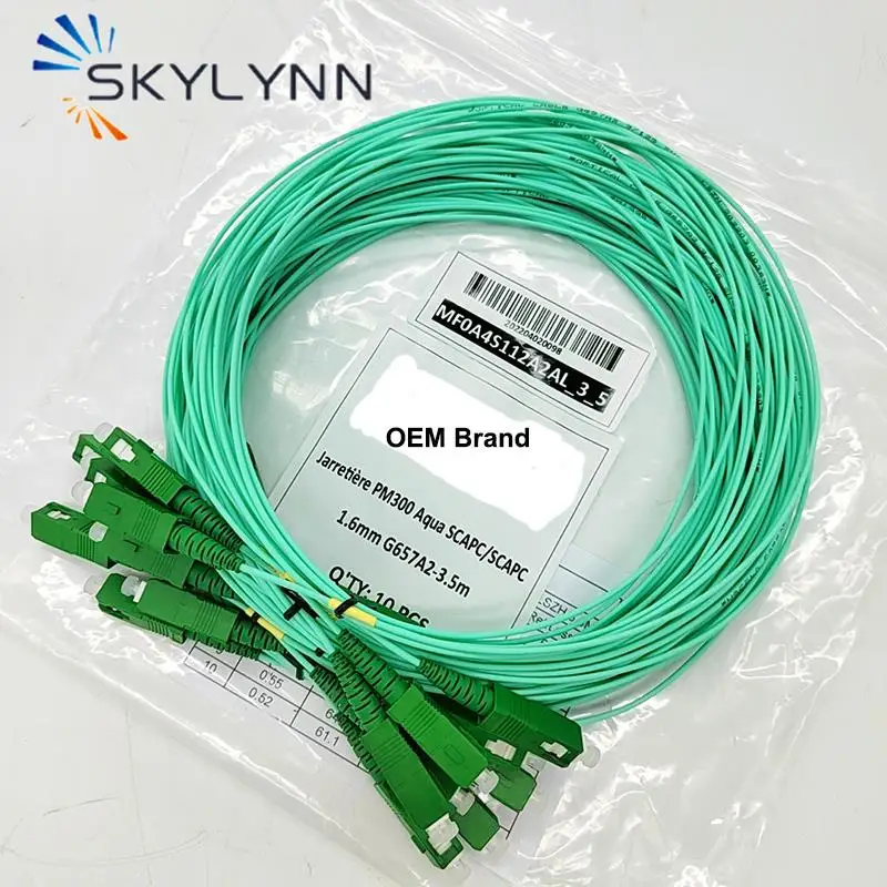 Principal! 100 peças 3.5 metros de comprimento sc/APC-SC/apc cabo de remendo de fibra óptica azul modo único g657a2 simplex 1.6mm cabo de ligação para frança